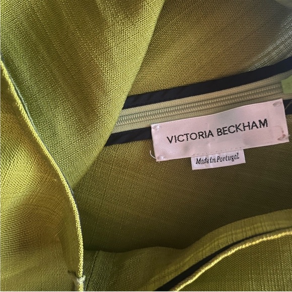 NWOT Victory Beckham gathered v neck midi dress size 2 parakeet green - Picture 8 of 15